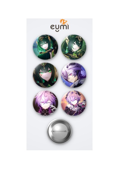Genshin Impact Nefer Oyun Ve Durin Oyun 6'lı Metal Rozet Seti 58mm İğneli Buton Çanta Yaka Rozeti Çok Renkli
