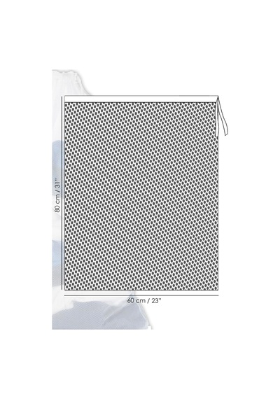 1 Adet Perde Ve Çamaşır Yıkama Filesi - Büyük Boy İpli Yıkama Filesi 60x80 Cm Beyaz