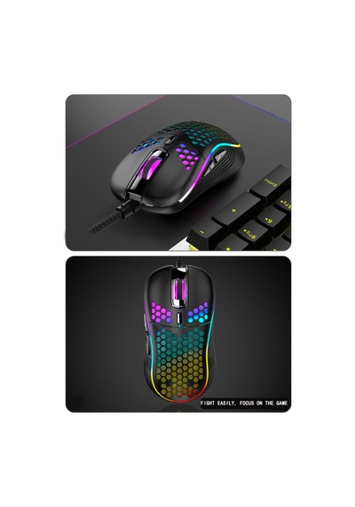 Rgb Led Işıklı Oyuncu Mouse Gaming 800-2400 Dpi 0 Oyun Mouse Mat Siyah Diğer