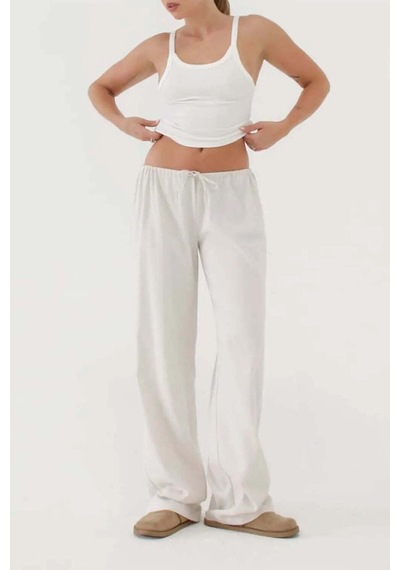 Amongst Few Kullanışlı Easy Drawstring Pant: Ayarlanabilir Kemer, Rahat Kesim Ve Yumuşak Kumaş Krem Amongst Few Kullanışlı Easy Drawstring Pant: Ayarlanabilir Kemer, Rahat Kesim Ve Yumuşak Kumaş Krem