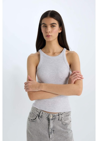 DeFacto Slim Fit Dar Kesim Halter Yaka Fitilli Kaşkorse Atlet E2176AX25SPGR93