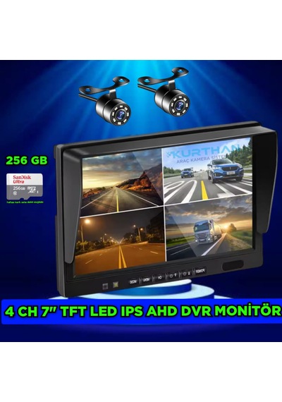 2 Adet Beyaz Ledli Kelebek Kamera Ve 7 İnç Dvr Monitör Seti