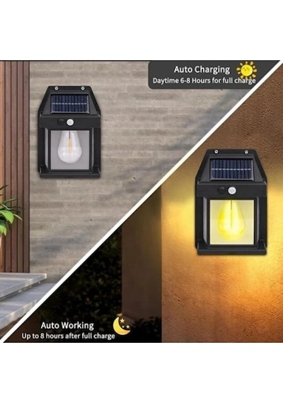Mey İthalat Solar Rustik Ampullü Duvar Lambası - Gün Işığı Siyah