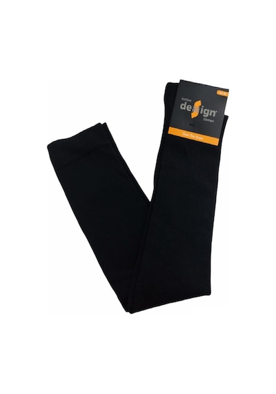 Design Socks Desing Çember Desenli Dikişsiz Dizüstü Çorap-Siyah