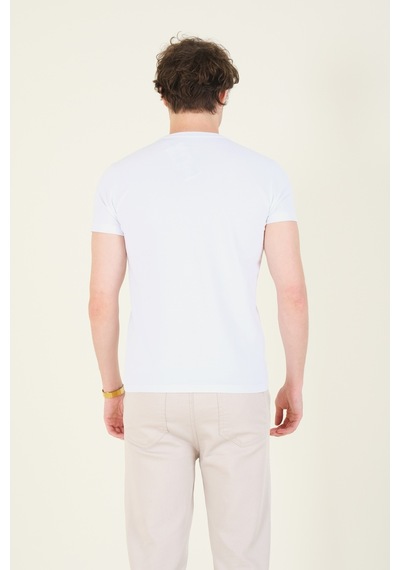 Giyim Dünyası Erkek Sıfır Yaka Basic T-shirt Beyaz 001