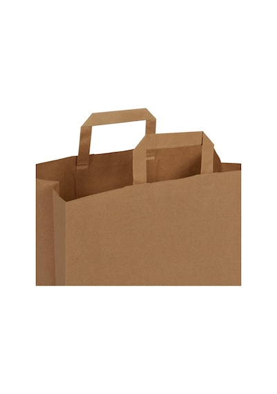 Packanya 32 x 30 x 17 - 100 Adet Düz Saplı Kraft Çanta