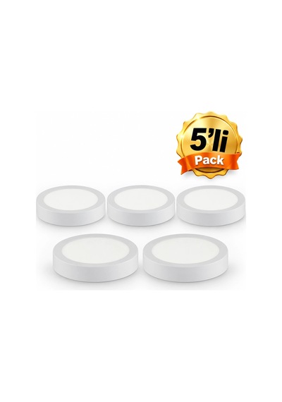 Horoz Doralin-24 24w Beyaz Kasa 3000k Yuvarlak Smd Led Armatür 5''li Pack Çok Renkli