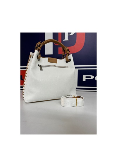 Just Polo Kadın Gofraj Desenli Mıknatıslı Çıtçıt Kapama El Ve Omuz Çantası Mh4031mh Beyaz Camel 97284472
