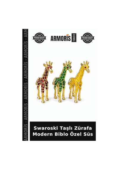 Swaroski Taşlı Zürafa Modern Biblo Özel Süs