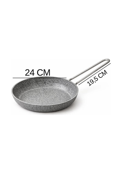 Stone-h 24 Cm Çizilmez Yanmaz Yapışmaz Tava Gri