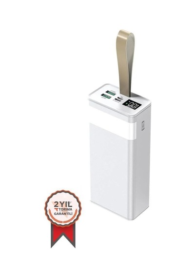 Taşınabilir Güç Seyahat Bataryası Pratik Batarya 30000 Mah Powerbank Trm-1033 Beyaz 22,5w Çok Renkli