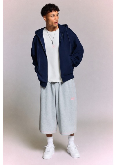 Tarz Cool Erkek 3 İplik Şardonlu Regular Fermuarlı Kapüşonlu Sweatshirt Kalın Kışlık Hoodie Lacivert