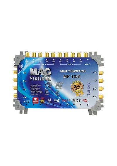Mag Platinum Mp 10/8 Multiswitch - 10 Giriş 8 Çıkışlı Merkezi Uydu Santrali Hybrid 4k Ve 3d Destekli-203849