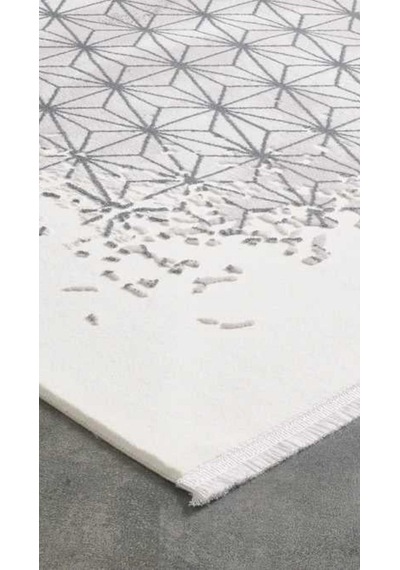 By Özer Halı Krem Renk Gri Desenli Modern Stil Majolika Halı Novel Nv02a Salon Halısı Çok Renkli