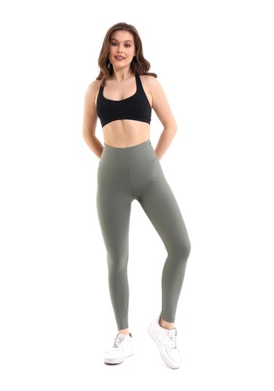 Winmoda34 Kadın Korse Tayt Push Up Yüksek Bel Geniş Kemer Yeşil