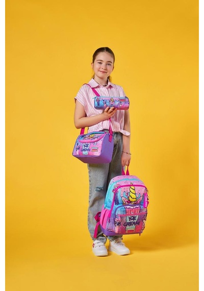 Coral High Kids Pembe Mor Milkshake Dondurma Desenli 3 Lü Okul Çanta Seti Set0123749 Çok Renkli