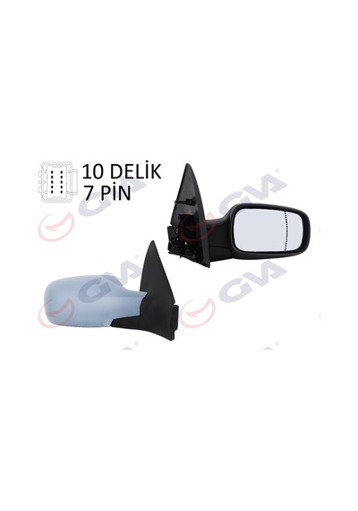 Gva Dış Dikiz Aynası Sağ Megane 02 Elektrikli Isıtmalı Sensörlü Astarlı Asferik 7 Fiş Vm-138ehpsr Gva 1011131 7701054688 7701068375
