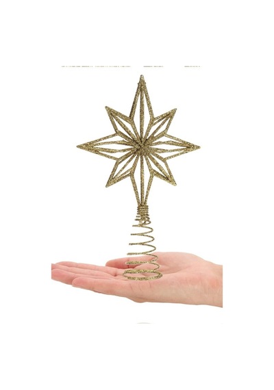 Beysüs Yılbaşı Çam Ağacı Süsü Tepe Yıldızı Kuzey Yıldızı Metal Gold 20 Cm
