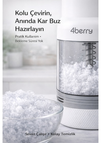 Mini Buz Kırıcı Ice Shaver Manuel, Bpa Free, Paslanmaz Çelik Bıçaklı, Taşınabilir Buz Rendesi Beyaz