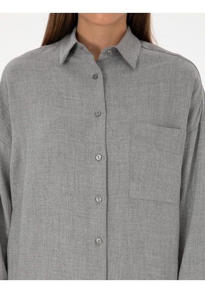 Pierre Cardin Kadın Gömlek Desenli 50313653-vr024 Gri