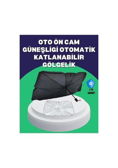 Şemsiye Tasarımlı Katlanabilir Araç Güneşliği Geniş Uyumlu, Uv Koruma Cn