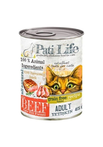 Pati Life Sığır Etli Yetişkin Kedi Konserve Maması 12 x 415 G
