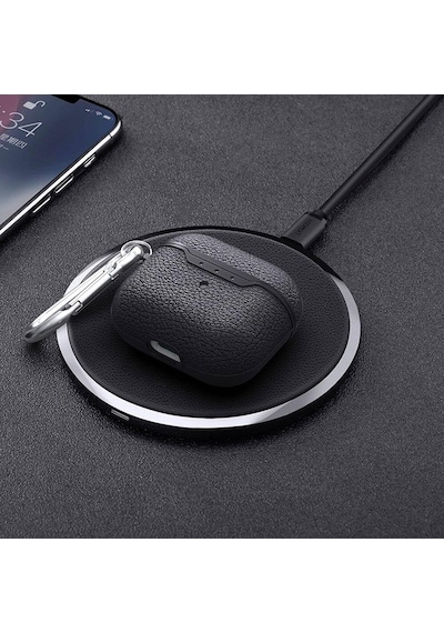 Airpods 4.nesil 2024 Darbelere Dayanıklı Parmak İzi Karşıtı Magsafe Şarj İle Uyumlu Deri Görünümlü Silikon Kılıf Kırmızı