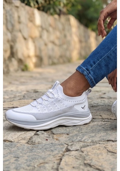 In Step Air-mesh Esnek Örgü Günlük Kadın Spor Ayakkabı - Beyaz