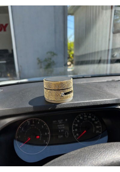 Kadınlara Özel Kristal Taşlı Açık Altın Araç Telefon Tutacağı Oto Telefon Tutucu