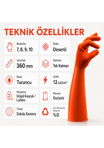 Penta Touch-e Ark Koruyuculu İzole Eldiven 1000v Class 0 Turuncu