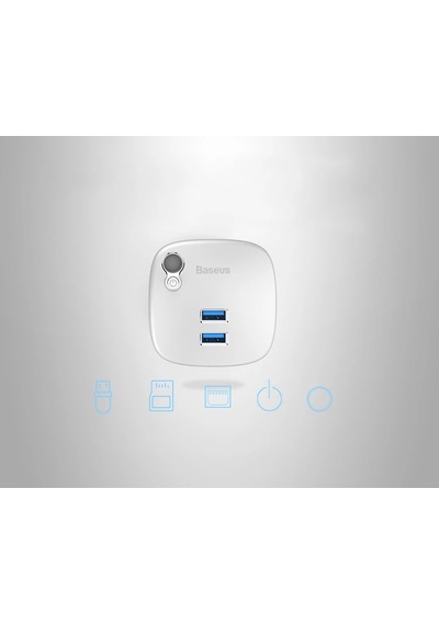 Baseus Çok Fonsiyonlu Notebook Adaptörü Hub Dual Usb 3.0 Rj45 Tf/sd- 5775 Renkli