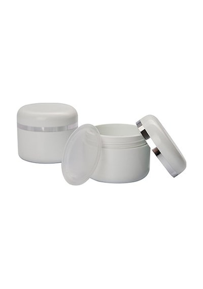 Plastik Krem Kavanozu Gri Şeritli Kapak 50 Ml 100 Adet Diğer