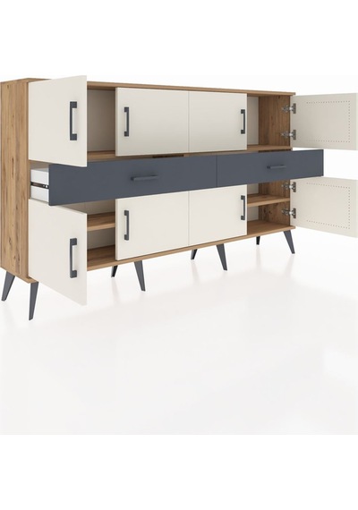 Arges Konsol 4 Raflı 2 Çekmeceli 8 Kapaklı 176x30x99 Çam-aytaşı/a Çam-aytaşı/antrasit Arges Konsol 4 Raflı 2 Çekmeceli 8 Kapaklı 176x30x99 Çam-aytaşı/a Çam-aytaşı/antrasit