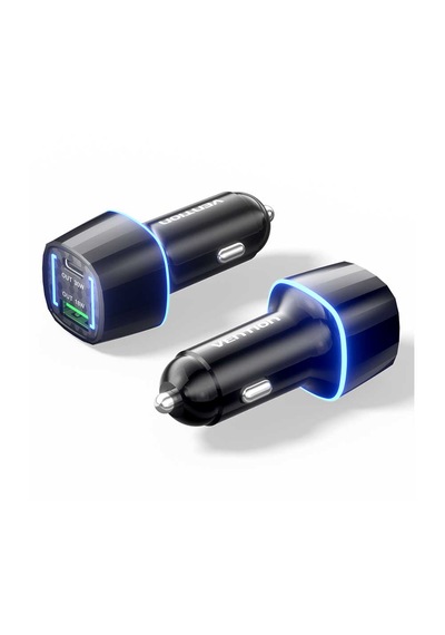 Vention 48w Çift Portlu Type-c 30w + Usb-a 18w Hızlı Araç Şarj Cihazı - Siyah