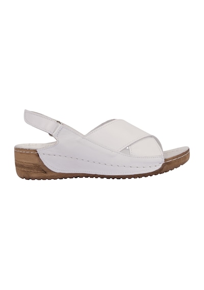 Napa Shoes Hakiki Deri Çapraz Bantlı Arkadan Ayarlı Rahat Taban Dolgu Topuk Kadın Sandalet Napa-311 Beyaz Napa Shoes Hakiki Deri Çapraz Bantlı Arkadan Ayarlı Rahat Taban Dolgu Topuk Kadın Sandalet Napa-311 Beyaz