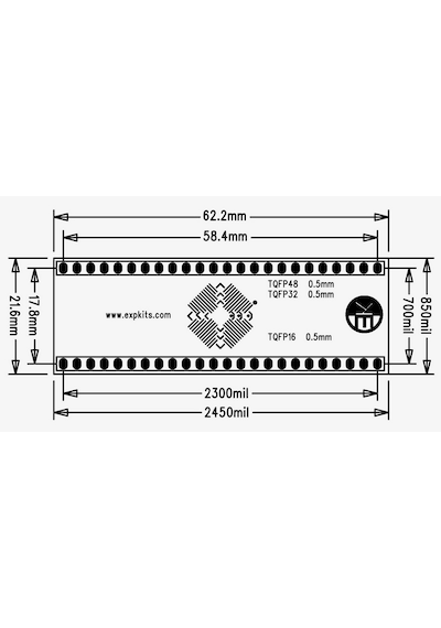 Alkatronik-0.5Mm Tqfp-2 Pcb - Tqfp16 Tqfp32 Tqfp48 Proto Pcb Pertenaks Devre