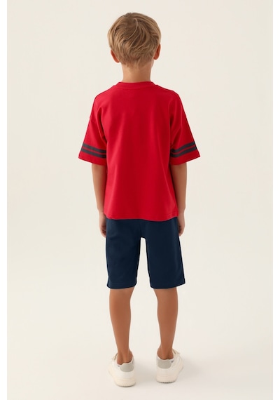 U.S. Polo Assn. Lisanslı Sim Açık Kırmızı Erkek Çocuk Bermuda Takım 5274-43354 Kırmızı