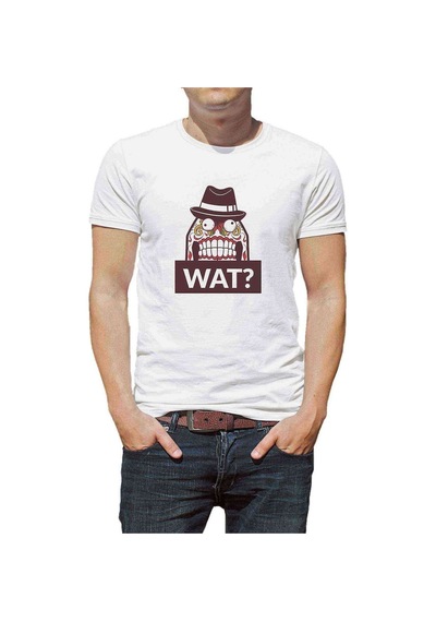 Wat Baskılı Beyaz Erkek Tshirt