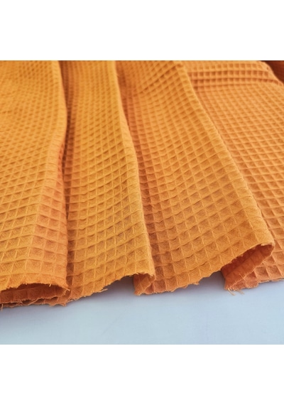 Waffle Pike Bornozluk Kumaş 100% Pamuk W-46 Turuncu