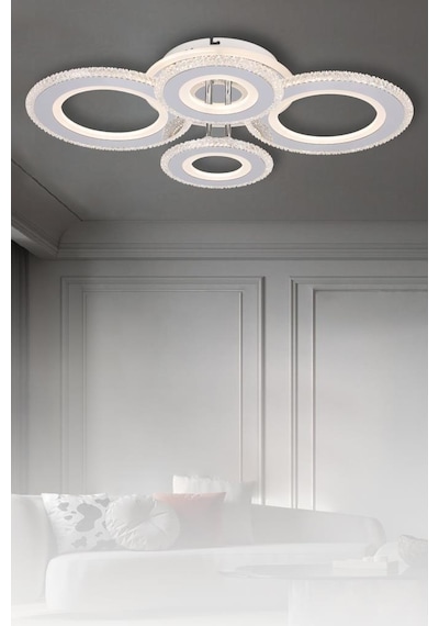 Eray Aydınlatma T001-4 Krom Kumandalı Led Avize Krom