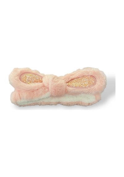 Caş Dekorasyon Açık Pembe Renk Kulaklı Peluş Saç Bandı Açık Pembe