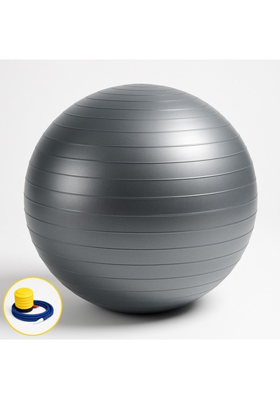 Evapera Yeni Nesil Pilates Topu + Pompa Profesyonel Dayanıklı Fitness Yoga Denge Egzersiz Plates Topu 75 Cm Gri