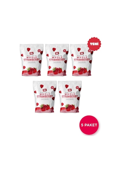 Çilek Kuru Meyve Cipsi 15 G X 5 Adet Dondurularak Kurutulmuş Meyve 15 G