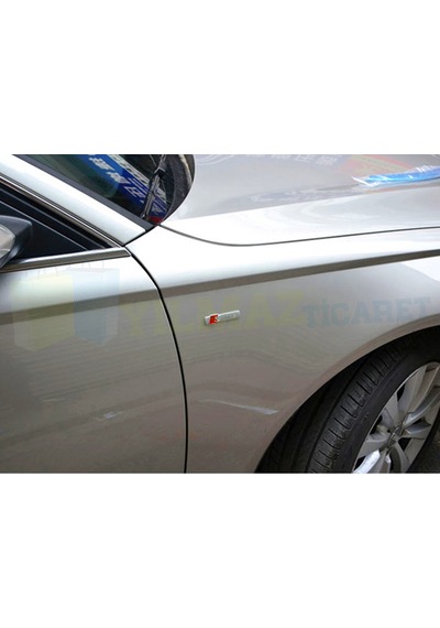 Audi S Line Logo Çamurluk Arma Amblem Paslanmaz Çelik Parlak 2 Ad