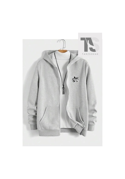 Tarzsokak Cynical 777 Sweatshirt Fermuarlı Hırka Siyah