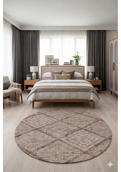 Kaymaz Tabanlı Halı Kesme Yolluk Salon Koridor Mutfak Yatak Odası Halısı Daire 3004 Kahve