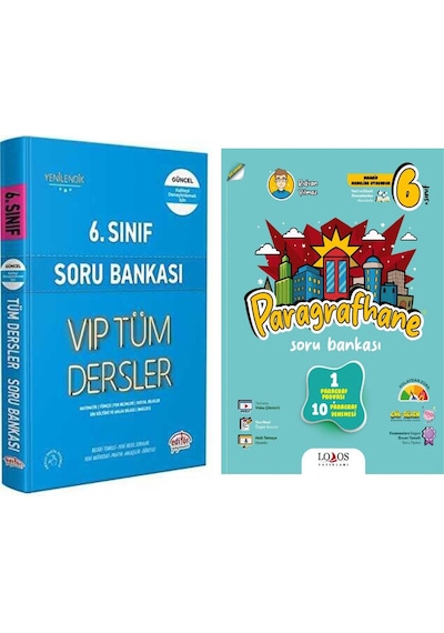 Editör 6. Sınıf Vıp Tüm Dersler Ve Lodos Paragrafhane Soru Bankası Seti 2 Kitap