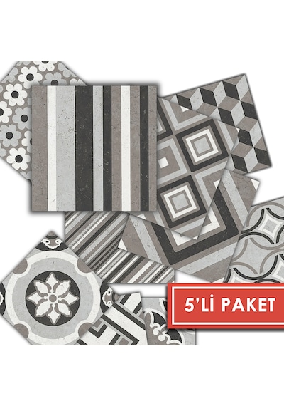 Kendinden Yapışkanlı Fas 3 Desenli Pvc Karo 20x20 Cm 5 Li Paket