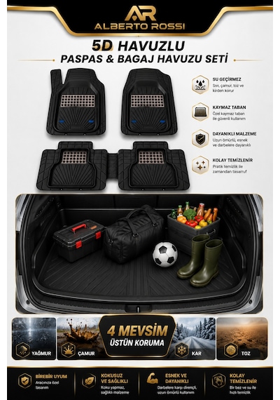 Mg Hs Turbo Hybrıd 2024+ Uyumlu Araca Özel 3d Bagaj Havuzu Ve Paspas Venüs Krom