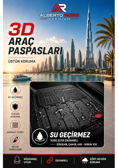 Ford Mustang Mach-e 2026 Model Uyumlu Joker Kırmızı 5d Havuzlu Paspas Yumuşak Kaymaz Taban